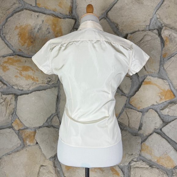 Ralph Lauren Collection Purple Label Dupioni Silk Top Ivory | 4 - Picture 3 of 5